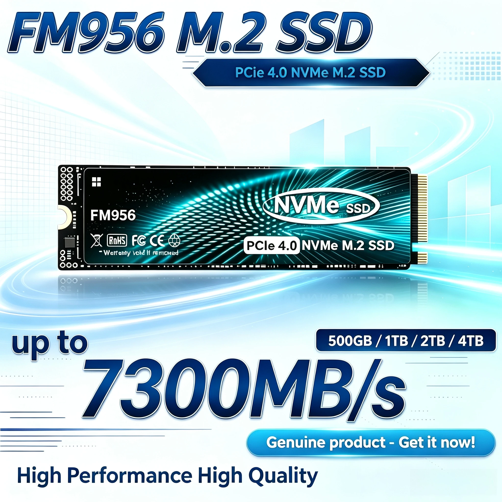 M.2 Nvme 4Tb Pcie 4.0 Ssd - Originele FM956 M.2 2280 NVMe SSD,